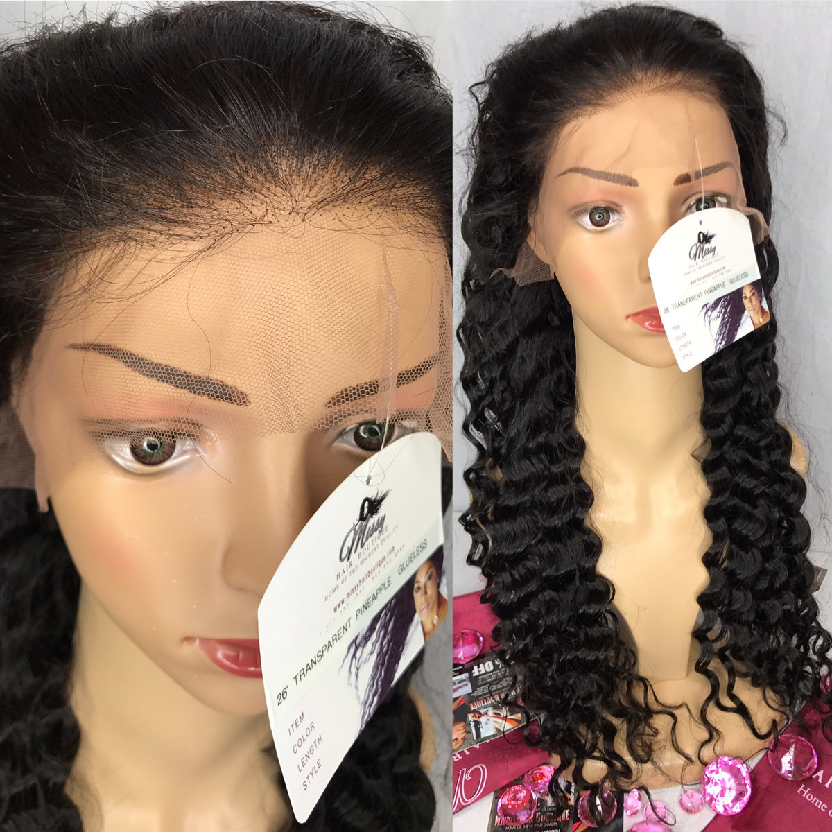 30" GLUELESS LACE FRONT UNIT CURLY photo 7