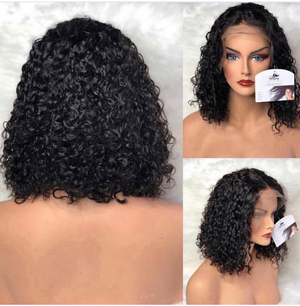 Lace Closure Loose CURLY Bob Transparent photo 5