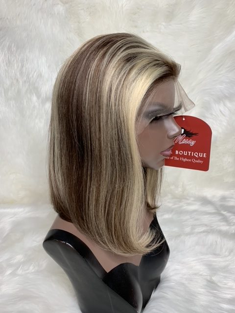 New kinky straight Transparent Lace Closure BOB 180 Density photo 4