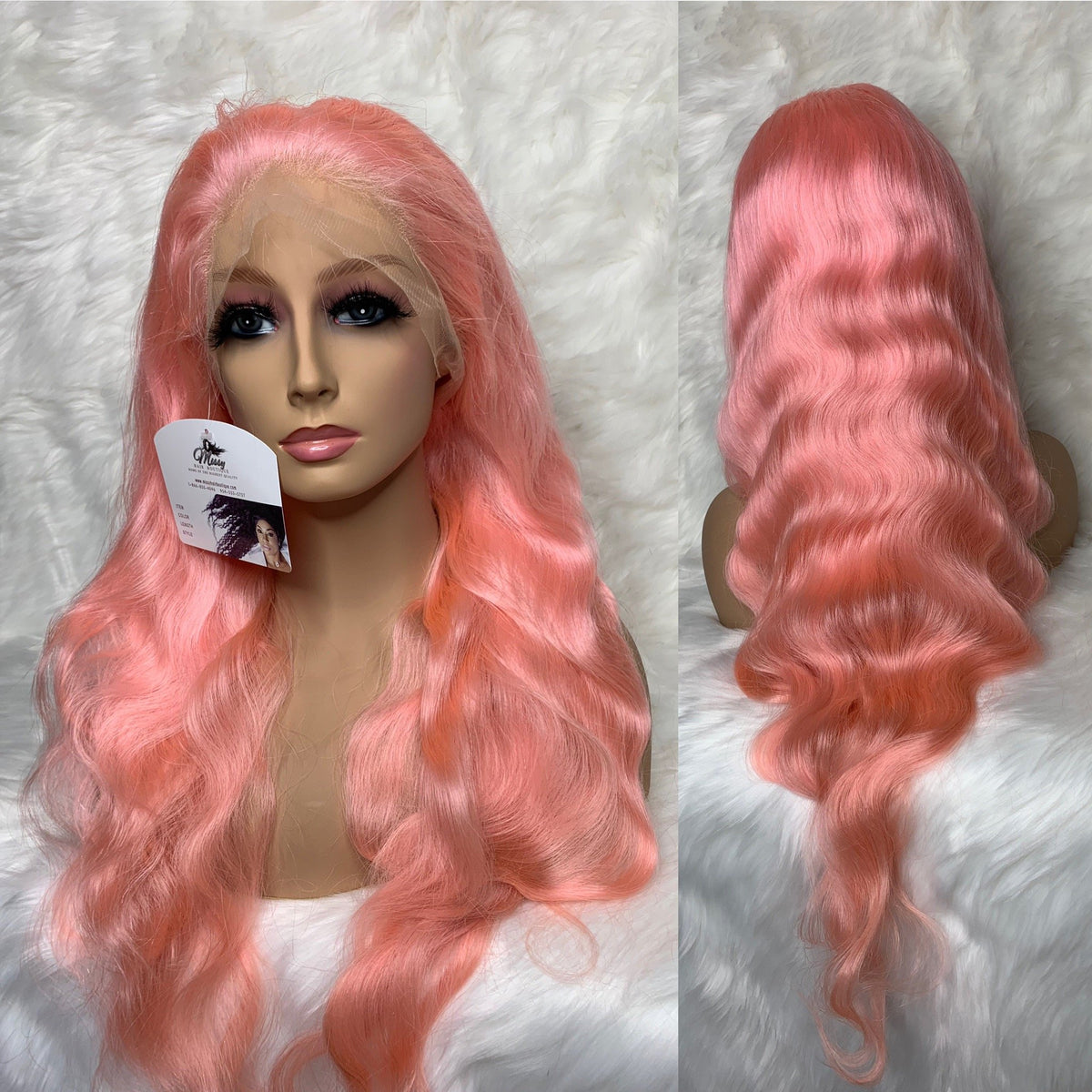 PINK Body wave Transparent Lace Front UNIT photo 8