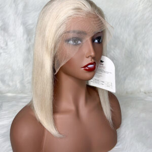 Pearl White Blunt  BOB Transparent Lace Front